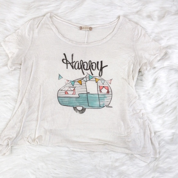 Altar'd State Tops - Altr’d State Happy Camper Graphic Tunic Tee (M)